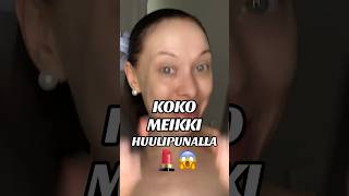 KOKO MEIKKI HUULIPUNALLA😱💄 makeuphack meikkihack [upl. by Chandal864]