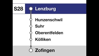 SBB Ansagen » S28 Lenzburg — Zofingen 2023  SLBahnen [upl. by Scharf]