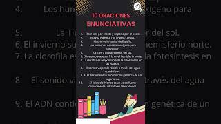 10 Oraciones Enunciativas 📕oraciones oracionesenunciativas aprender 10oraciones [upl. by Dis720]