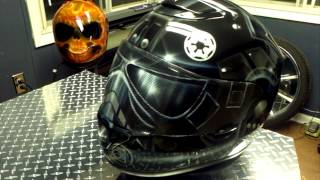 Custom Painted Tie Fighter Helmet on Shoei Qwest [upl. by Pacheco]