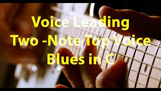 Top Voiced Two Note II V I cadences on I IV V blues in C [upl. by Brittnee]