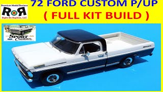 1972 Custom Ford Custom I Pickup Truck 125 Scale Moebius 1220 – Full Kit Build amp Review [upl. by Aliuqaj851]