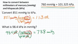 How to Convert Pressure Units mmHg amp kPa [upl. by Nimocks567]