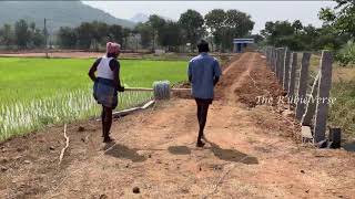 Fencing Work in Agricultural Land  Fencing Stone in Fittings of Barbed Wire Fencing in Tamil Nadu [upl. by Marsh]