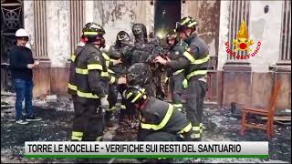 Torre le Nocelle Recuperate le statue si indaga sull’incendio [upl. by Jesher802]