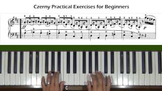 Czerny Practical Exercises for Beginners Op 599 No 51 Piano Tutorial [upl. by Ahsitra414]