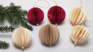 Jak zrobić świąteczne bombki z papieru  Tutorial  DIY  How to Make Paper Christmas Ornament [upl. by Ajnin770]