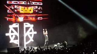 WWE Live in Singapore 2017  Miz amp Joe vs Ambrose amp Rollins  Entrance and KFC Chants [upl. by Auqinimod]