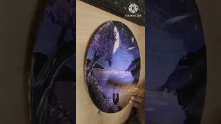 varnishing on acrylic painting varnish painting shorts [upl. by Enomsed170]