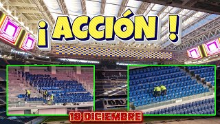 NUEVOS CAMBIOS de ASIENTOS 💺 RECOGIENDO el CÉSPED 🍀 Obras Santiago Bernabéu 18122023 🚧 [upl. by Apollo]