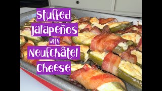 Stuffed Jalapeño peppers with Neufchatel cheese and bacon This side snack never gets old [upl. by Evot102]