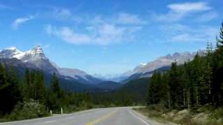 Icefields Parkway 1 of 3 Northbound Lake Louise to Sask River Drivelapse TakeMyTripcom [upl. by Yblek]