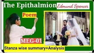 Poem The Epithalmion by Edmund Spencer stanza wise summary  analysismeg1ignou [upl. by Sajovich]