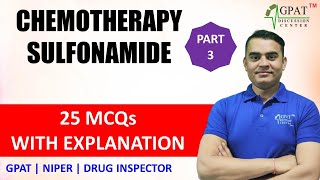 CHEMOTHERAPY SULFONAMIDE MCQs WITH EXPLANATION PART3  GPAT  NIPER  DRUG INSPECTOR [upl. by Sayce]