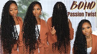 BOHO PASSION TWIST  HOW TO PART YOUR HAIR  EASY STEPBYSTEP TUTORIAL  PROTECTIVE STYLE  CHEV B [upl. by Anelrats626]