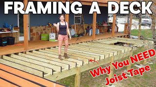 How to Build a Deck  Footings Posts amp Framing [upl. by Lunsford]