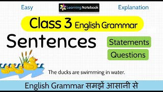 Class 3 English Grammar Sentences [upl. by Conias]