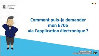 Demander dorénavant son E705 via MyMinfin [upl. by Fanny]