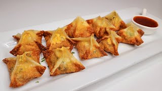 spinach cream cheese fried wontons recipe [upl. by Nwahsirhc]