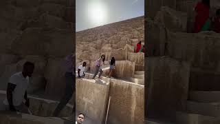 Climbing the Great Pyramid of Giza egypt travelvlog ancientegyptshortfeed pharaonic pyramidal [upl. by Aloap916]