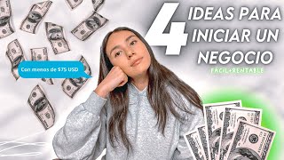 4 IDEAS de NEGOCIOS FÁCILES y RENTABLES para ESTUDIANTES 💡l con MENOS de 75 USD 🤑 [upl. by Elatan]