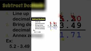 Master Math  Decimal Subtraction in Seconds [upl. by Francyne]