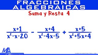 Suma y resta de fracciones algebraicas  Ejemplo 4 [upl. by Ardekan]