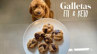 RECETA FIT Y KETO FRIENDLY GALLETAS CON NUECES PROTEINA Y CHOCOLATE [upl. by Ro]