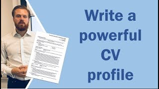 How to write a CV profile or personal statement and get noticed [upl. by Ellga]