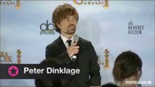 Peter Dinklage Golden Globes Press Room Interview 2012 [upl. by Ardnuassak93]