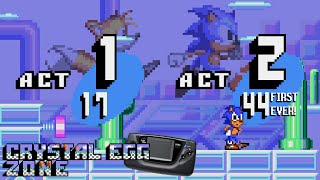 Sonic the Hedgehog 2 Game Gear  Crystal Egg Zone Act 1 in 17s and Act 2 in 44s [upl. by Tallbott]