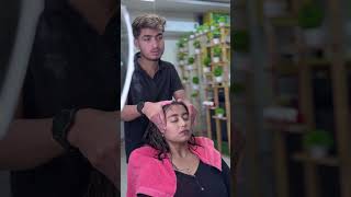 Hair spa massage relaxing ☺️ massage agehairstyle [upl. by Garbe]