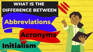 Abbreviations Acronyms and Initialism  Whats the Difference among these [upl. by Mic]