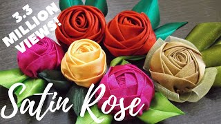 DIY Handmade Satin Rose  Tutorial  MyInDulzens [upl. by Hornstein]