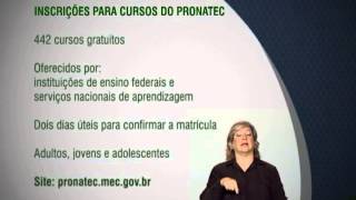 Abertas as inscrições para 442 cursos profissionalizantes oferecidos pelo Pronatec [upl. by Atsirtal]