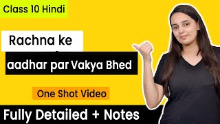 Rachna ke aadhar par Vakya Bhed Class 10  Hindi Grammar Class 10  CBSE [upl. by Bully705]