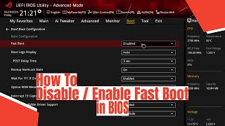 How To Disable  Enable Fast Boot in BIOS [upl. by Mortimer]