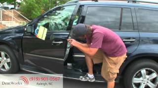 DentWorks of Raleigh  Mercedes GL450 Door Ding Removal  Paintless Dent Repair [upl. by Yadseut]