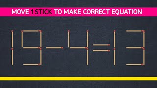 Matchstick Puzzle  Move 1 Stick to Correct Equation viralpuzzlespuzzlezoneyoutubevideos [upl. by Aneehsat868]