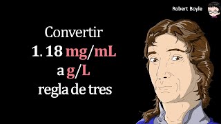 Convertir 𝟏𝟏𝟖 𝐦𝐠𝐦𝐋 a 𝐠𝐋 Factor de Conversión [upl. by Akinej6]