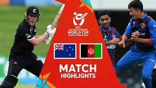 New Zealand v Afghanistan  Match Highlights  U19 CWC 2024 [upl. by Humphrey]