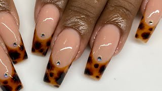 Easy Tortoise Shell Nail Art  Watch Me Work  French Gel Nails ft Daily Charme  Fall Nail Art 2021 [upl. by Gerta]