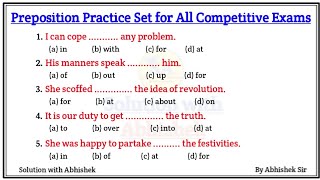 Preposition objective questions  Preposition practice set  Preposition exercise in English grammar [upl. by Asirret564]