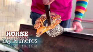 The Art of Glass Creating a Stunning Glass Horse Sculpture Glass Art Design Experiment [upl. by Nylidam]