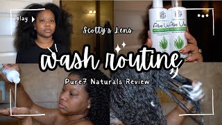 wash day routine  Pure7 Naturals Product Review  moisture retention for curly hair [upl. by Eislel549]