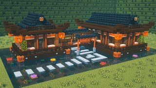 Minecraft How To Build a Japanese House Beautiful House Tutorials 21  마인크래프트 건축 야생 기지 [upl. by Yttel]