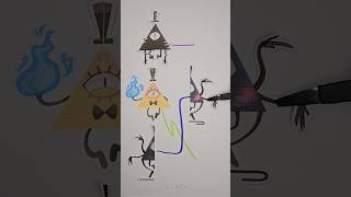 Gravity Falls Bill Cipher line matching puzzle shorts viral art [upl. by Neliak]