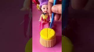 Yellow cookies 🍪 making cookie miniatureart polymerclayminiature shortvideo barbie [upl. by Boulanger]