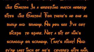 Gaston  Beauty And The Beast Lyrics HD [upl. by Nytsirhc419]