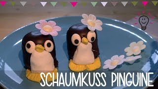 Schaumkuss Pinguin  Rezept  Ideen für Kinder [upl. by Aynnek631]